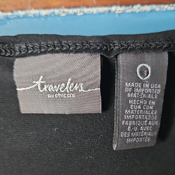 Travelers By Chicos Women’s Red Black Poppy Longsleeve Blouse Small - Picture 2 of 8